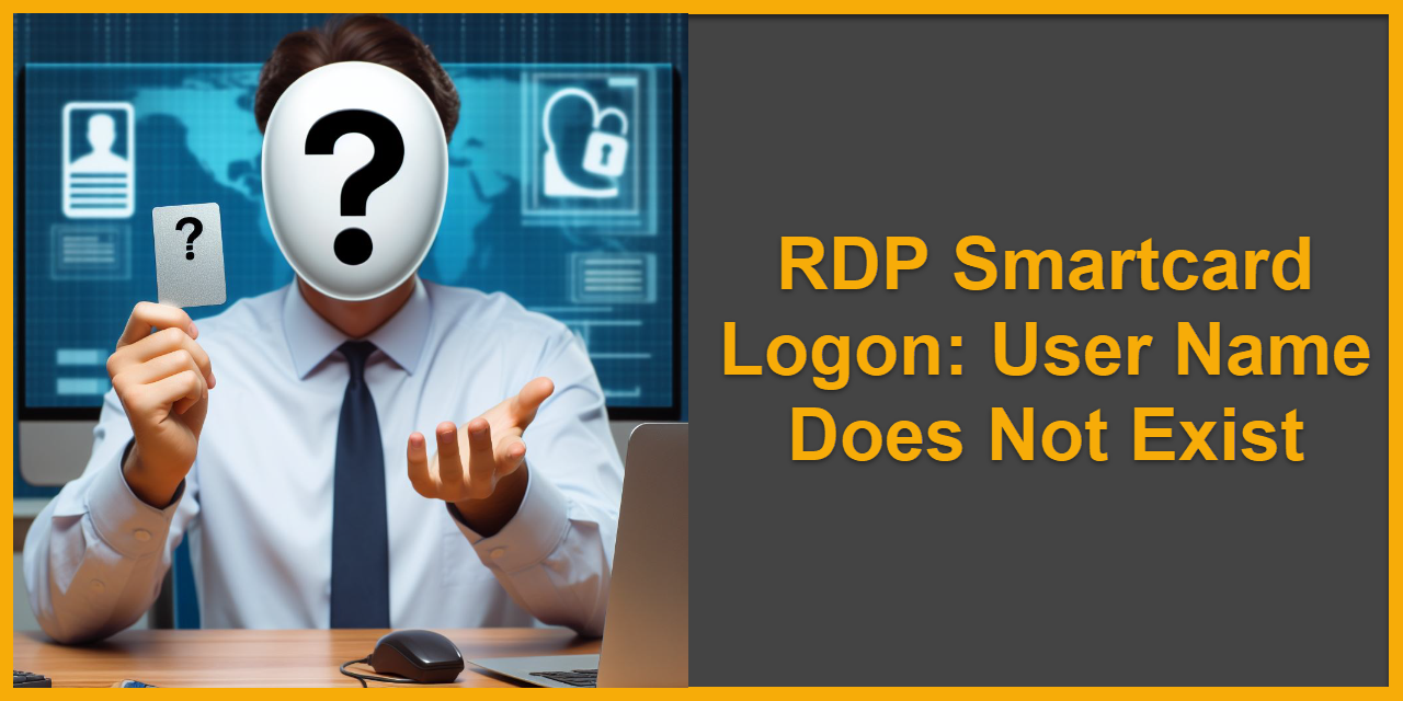 RDP Smartcard Logon: User Name Does Not Exist