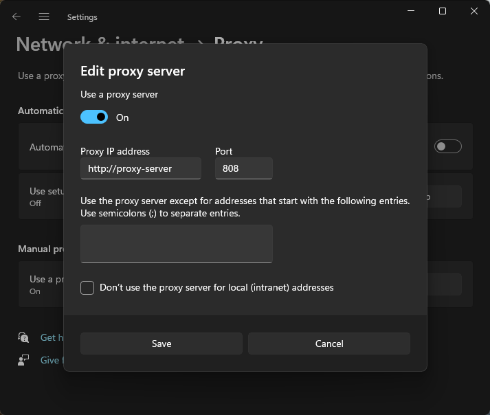 ProxyMgr settings UI edit and save
