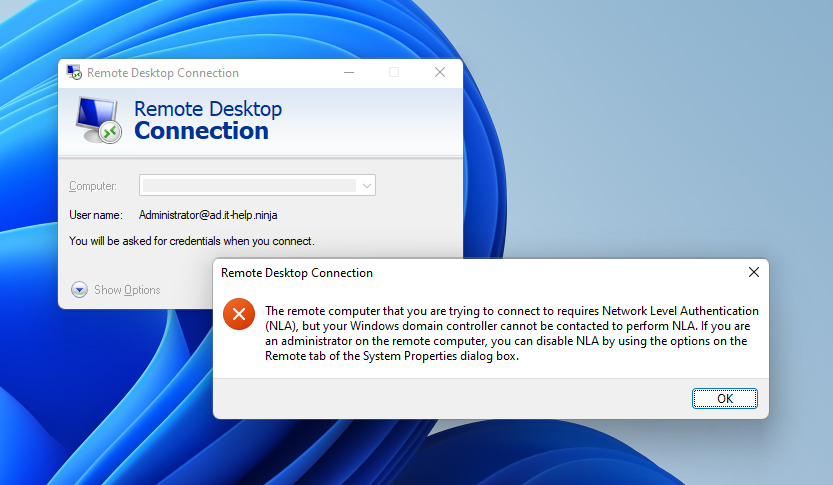 RDP NLA Failure with broken Kerberos machine TGT