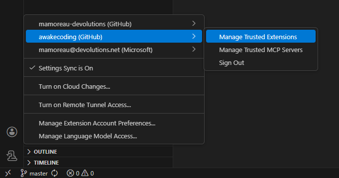 VSCode Manage Trusted Extensions
