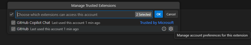 VSCode Trusted Extensions List